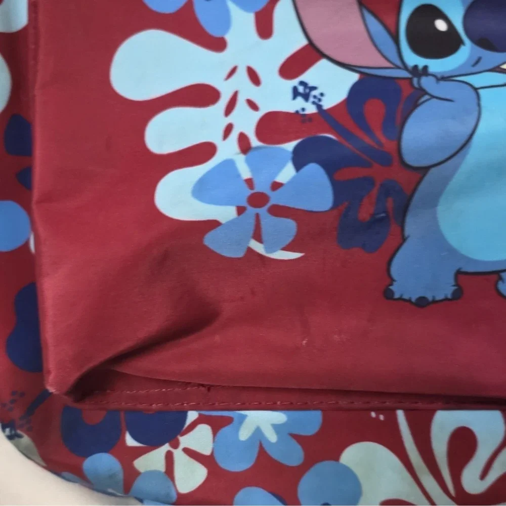Disney Bioworld Stitch Kids Backpack Floral Pattern Red Blue Adjustable Strap